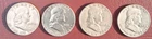 Silver Franklin Half Dollar 1950/1951/1952/1958  4 Coin Combo