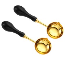 4" Wax Seal Spoon, 2Pcs Vintage Wax Sealing Melting Spoon, Black