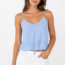 H M Divided Blue White Pinstripe V-Neck Camisole Tank Top Size 2