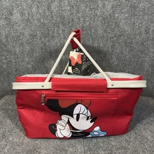 Disney Minnie Mouse Insulated Cooler Tote Collapsible Basket Picnic Time New