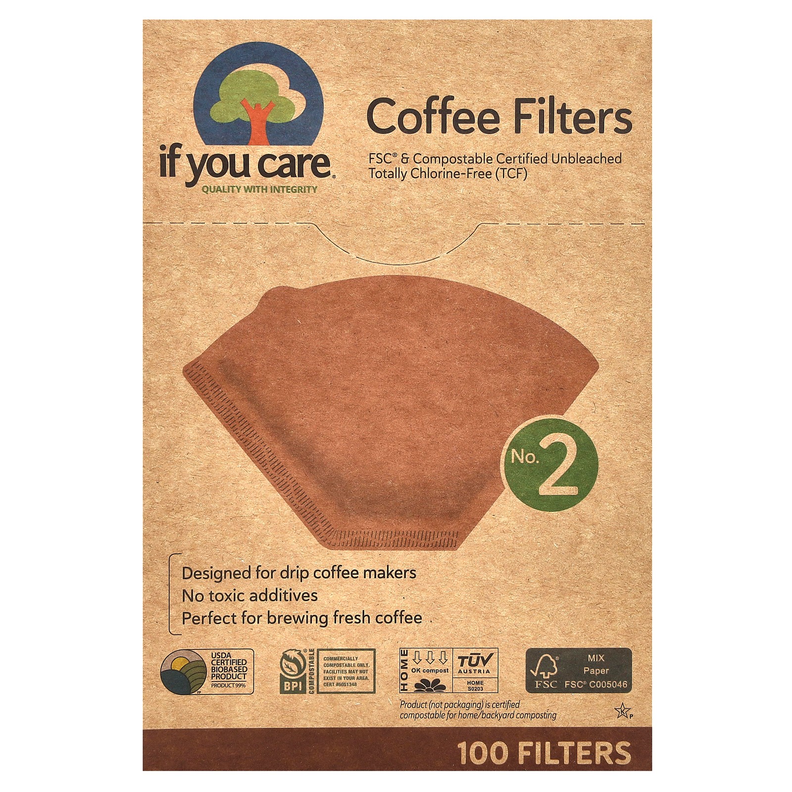 Coffee Filters, No. 2 , 100 Filters