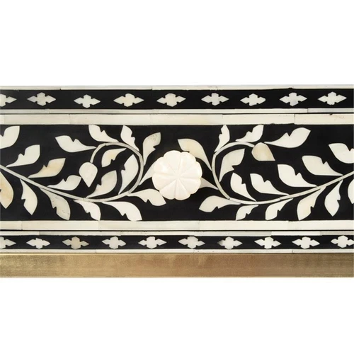 Butler Specialty Perilla Black And White Bone Inlay Writing Desk - Picture 6 of 11