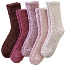 DoSmart Womens Fuzzy Socks Warm Fluffy Winter Cozy One Size, Solid Color-01