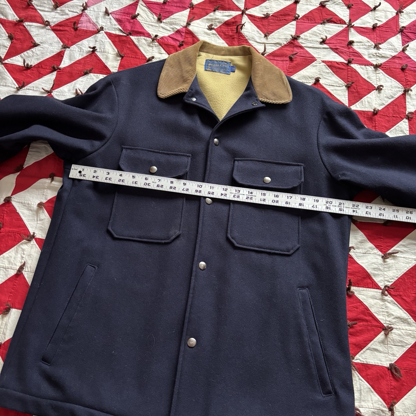 Vintage Pendleton Wool Snap Front Jacket Corduroy… - image 8
