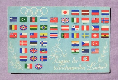alte AK Olympische Spiele - Die Flaggen der teilnehmenden Länder - 1936 - Bild 1 von 2