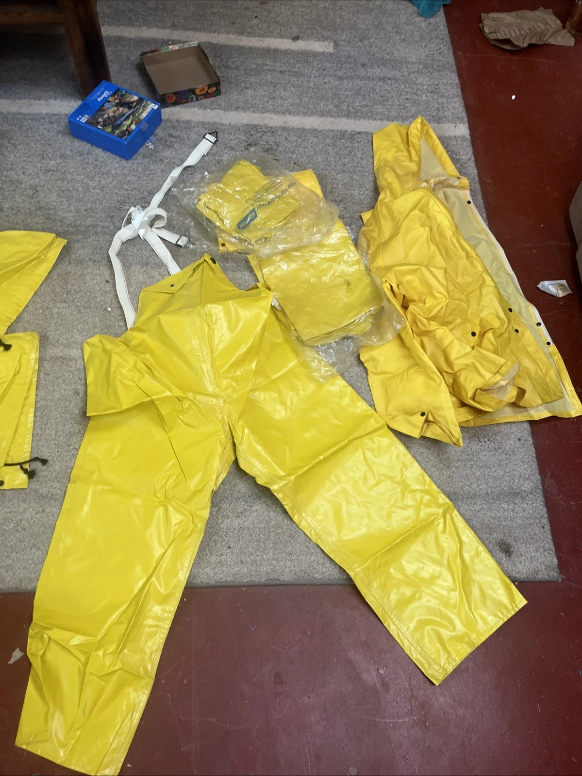 Waterproof Rain 4Pairs Of Pants, 3 Hoods And One Jacket Size L Lot