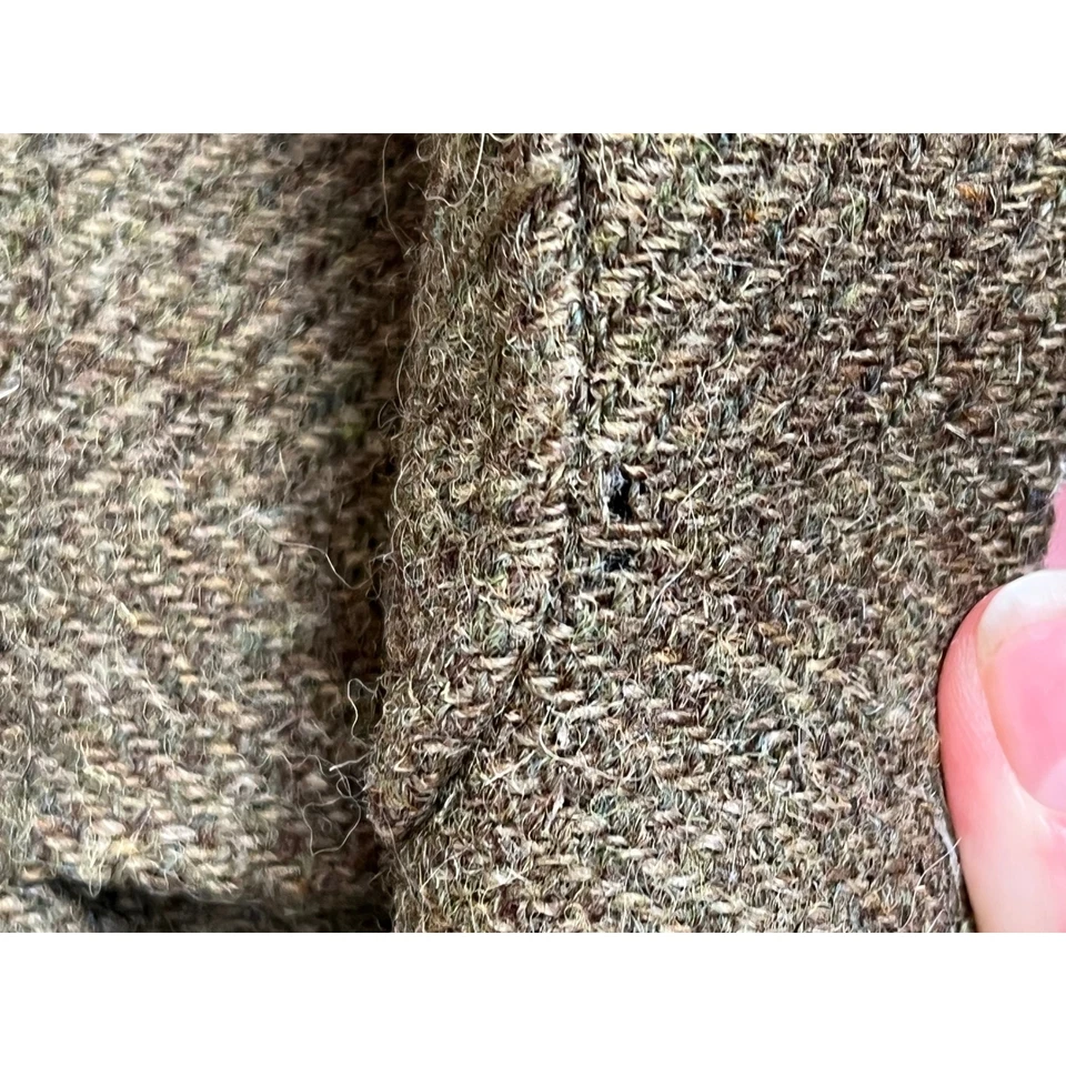 RRL Ralph Lauren Mens Wool Tweed Blazer Jacket Elbow Patches Brown Herringbone - Image 4 of 4