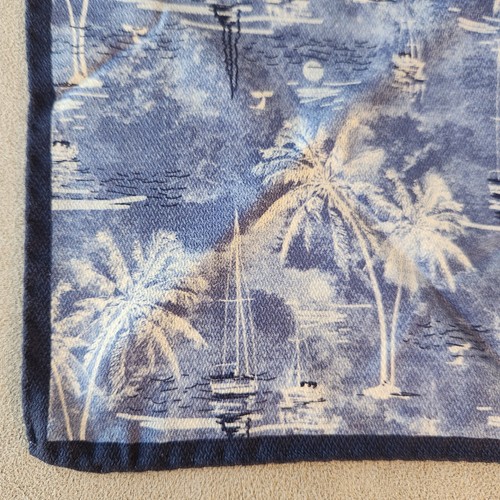 Cremieux Bolsillo Cuadrado Hombre Azul 100% Seda Camuflaje Tropical Hecho Italia Nuevo $35 - Imagen 3 de 9