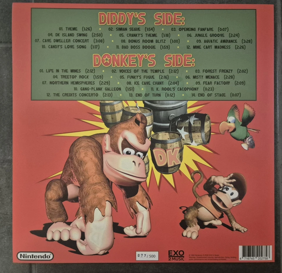 Donkey Kong Red Vinyl LP Orginal  Game SOUNDTRACK Limited Edition - Bild 2 von 4
