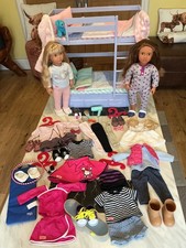 Our Generation Dream Bunkbeds bundle with Dolls Jovie & Maria & Outfits "VGC"