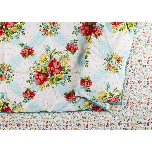 Pioneer Woman Vintage Floral King Chic Knotted Pintuck Reversible CHOOSE SIZE - Picture 7 of 10