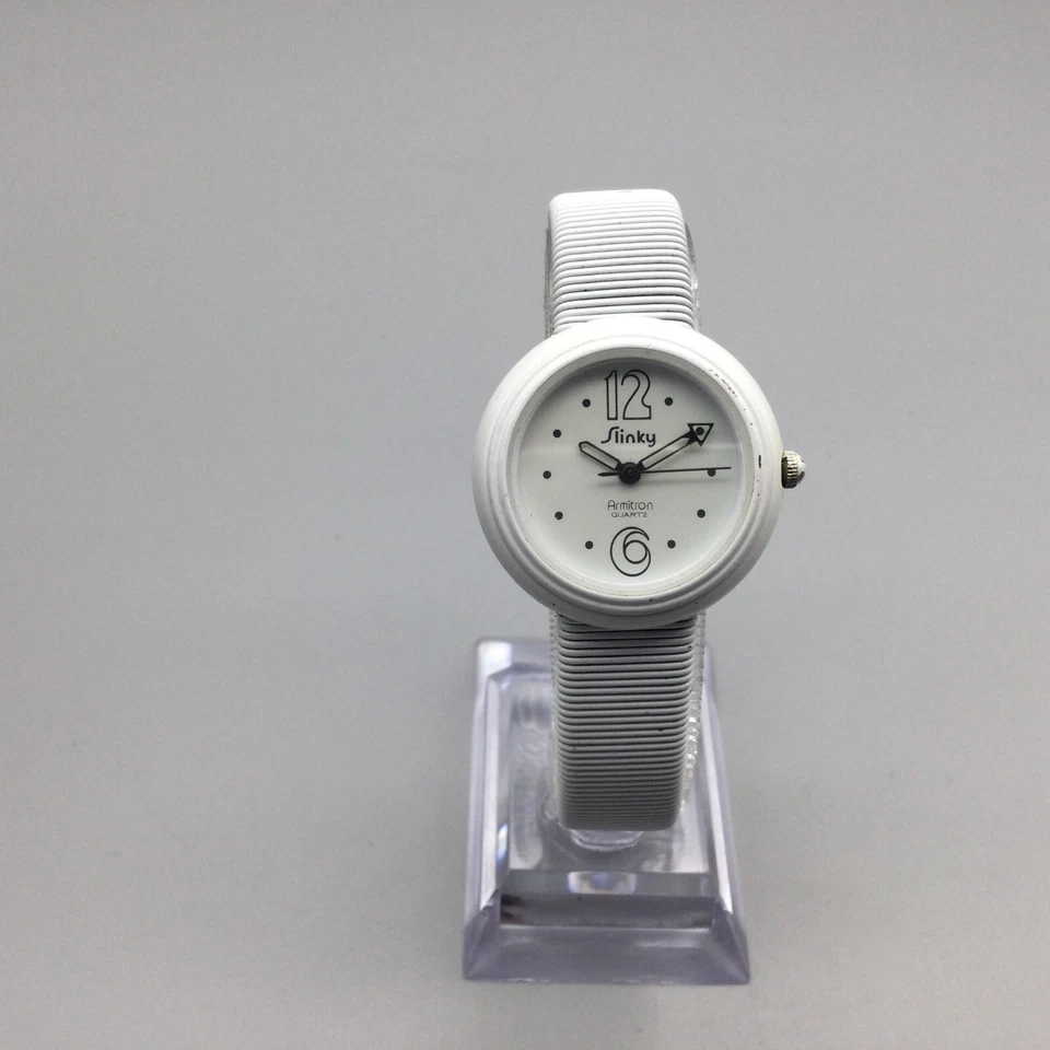 Reloj De Colección Armitron Slinky Mujer 29mm Blanco Banda Elástica Batería Nueva Foto 2 de 4
