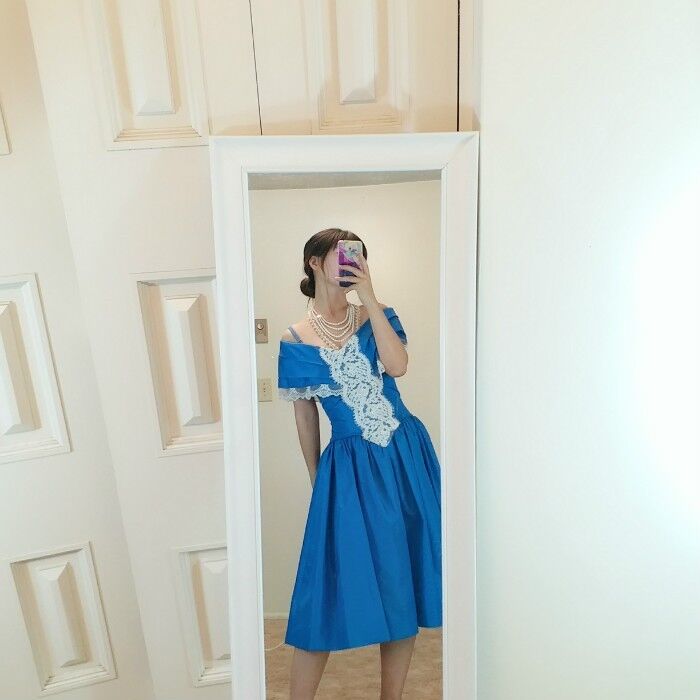 Vintage Women Dress Party Swing Bridesmaids blue … - image 3
