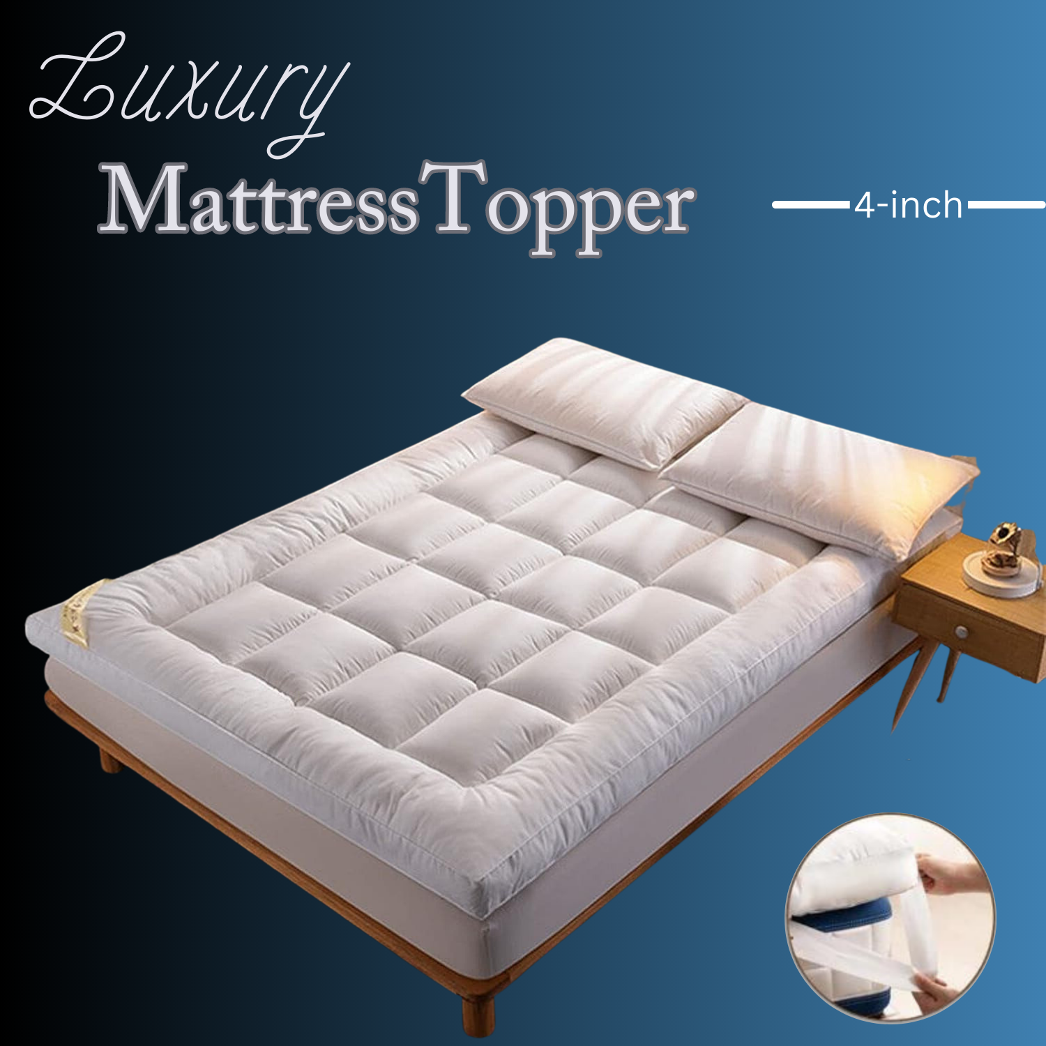 4 INCH MATTRESS TOPPER LUXURY HOTEL QUALITY DOUBLE MATTRESS DEEP THICK