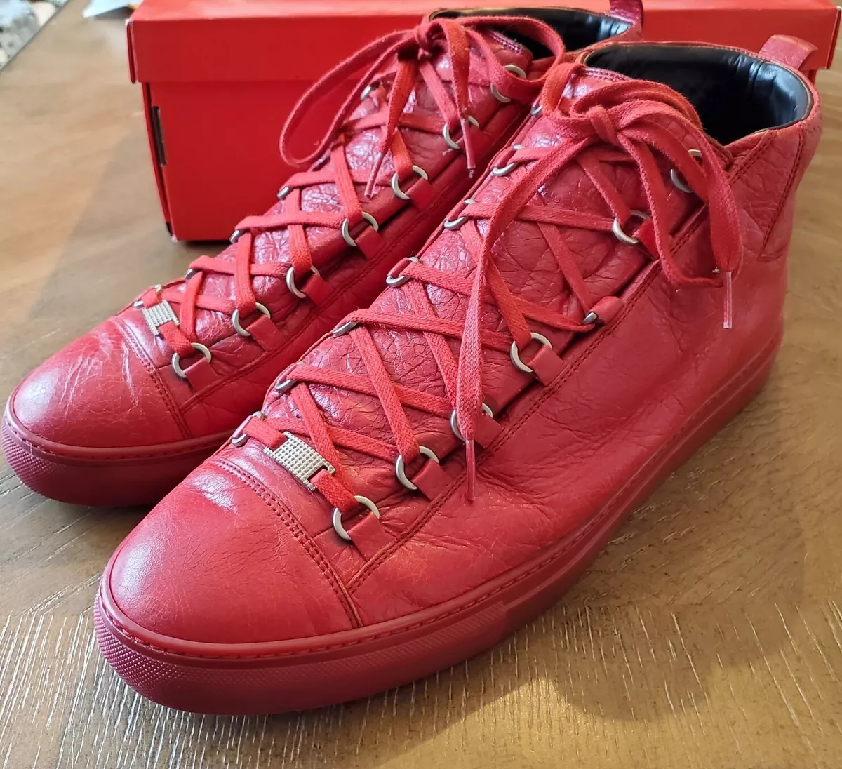 balenciaga high sneakers men 13 red | eBay