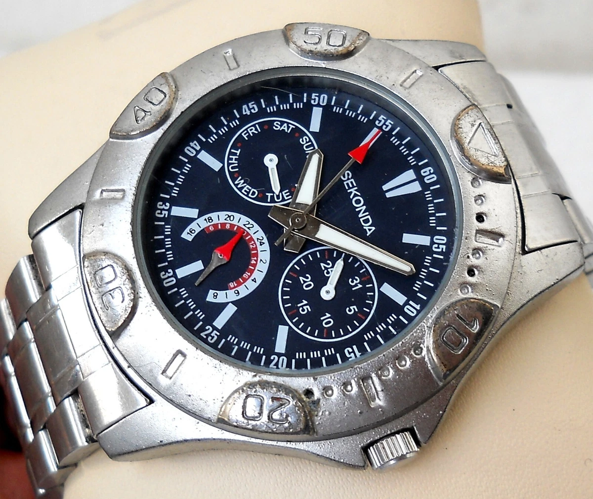 Sekonda blue multifunction watch sale