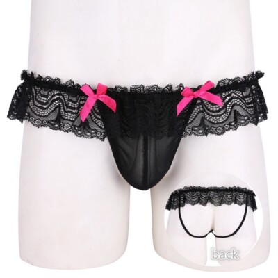 Slip Perizoma Uomo In Pizzo - Bikini Intimo Sexy Basso Vita - Sissy Lingerie
