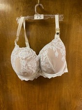 Women NWOT ANN SUMMERS padded beige bra/white lace overlay. Size 32F