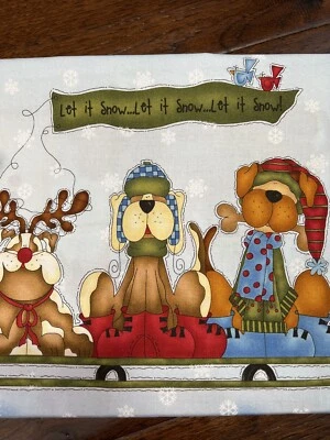 HENRY GLASS & CO. Henry Glass & Co -Winter Parade Leanne Anderson- Christmas dog panel 24”x44”
