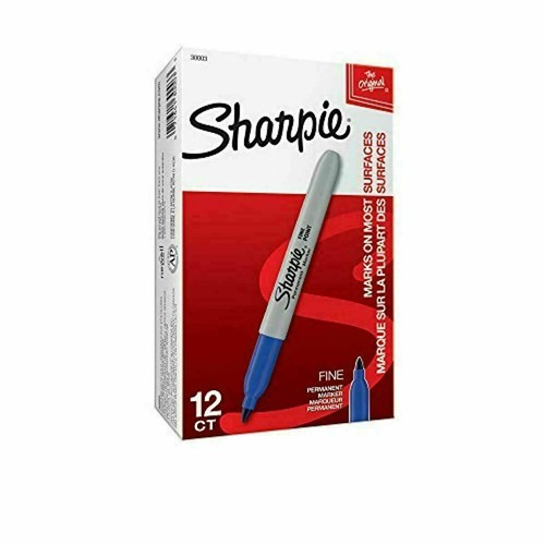 Sharpie 30003 Permanent Markers, Fine Point, Blue, 12 Count - Picture 7 of 7