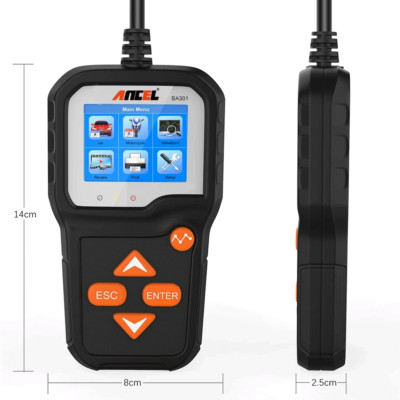 Ancel BA301 12V/24V Auto Batterietester PKW Diagnosegerät Akku Prüfer Testgerät