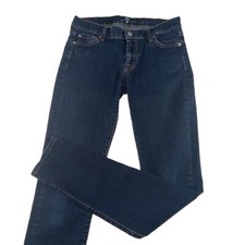 7 For All Mankind Women's The Skinny Jeans Size 27 Dark Wash Stretch Low Rise