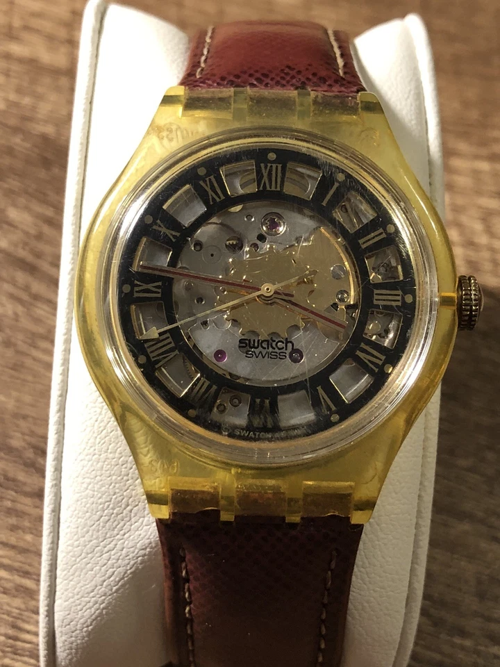 Reloj Pulsera Swatch Automático Esqueleto AG 1995 Suizo Raro De Colección Funciona Foto 4 de 4
