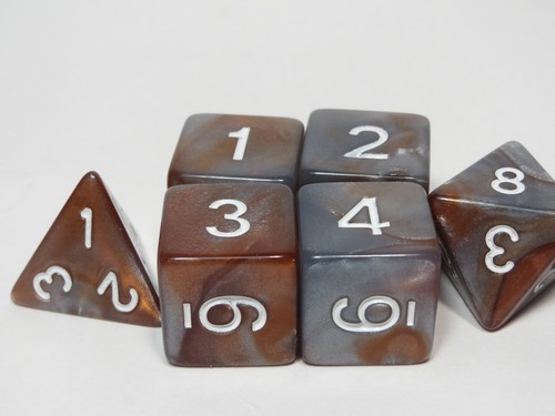 NUEVO D&D RPG Juego de 11 dados - Meteorito Bronce Plata - Imagen 3 de 5