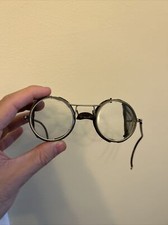 Vintage Leather Mesh Guard Saftey Glasses Steampunk