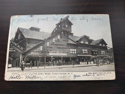 1906 Coney Island NY Coal Mine Deep Rift Breaker Scenic Ry Photo Postcard