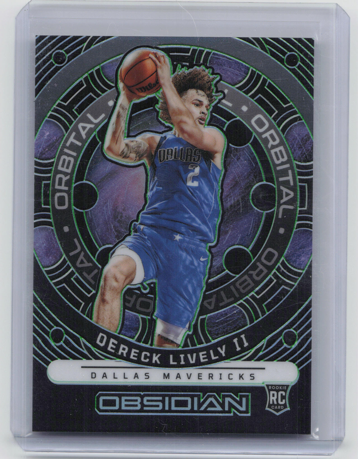 2023-24 Panini Obsidian #9 Dereck Lively II Orbital RC Green Etch #/25