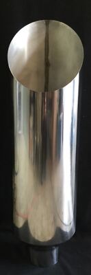304 POLISHED STAINLESS 4'' IN 10'' OUT 36'' L DIESEL EXHAUST STACK MITER CUT