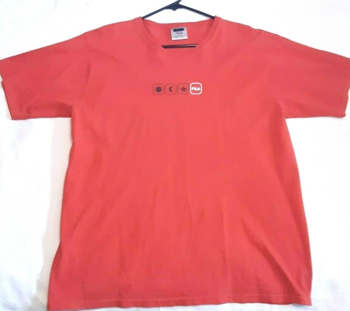 Mens Fila Sport T Shirt XL Graphic Short Sleeve Red Vintage 90s