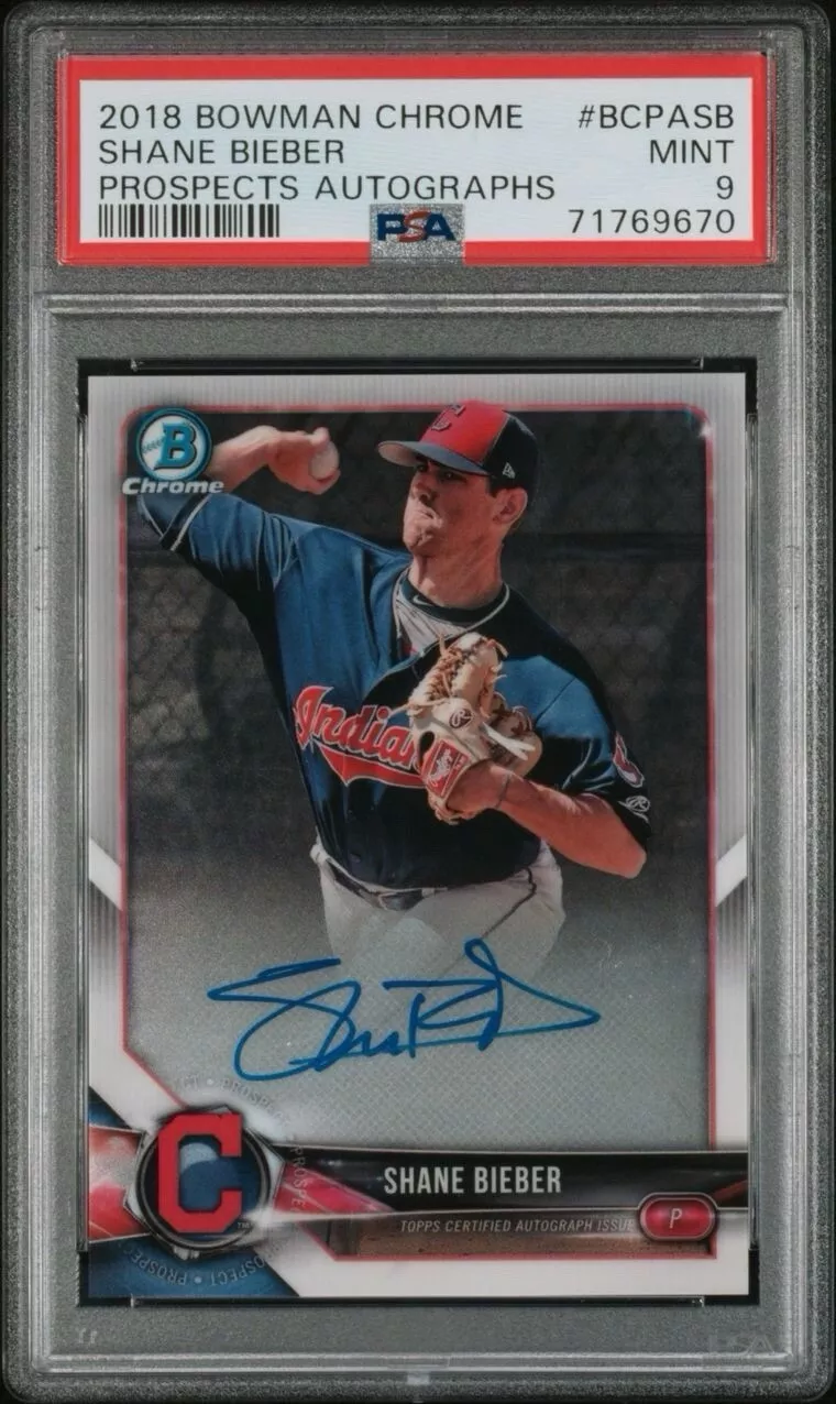 Shane Bieber trading card