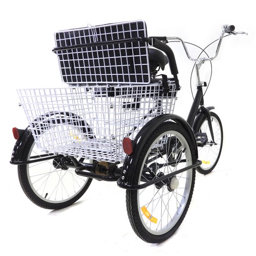 20Zoll Dreirad Erwachsene mit Kindersitz & Einkaufskorb Tricycle 3 Räder Fahrrad - Bild 7 von 10