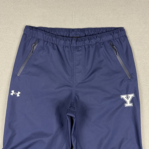 Under Armour Pants Mens L Blue Yale University Stormproof Lined Rain Pants Loose - Picture 3 of 21