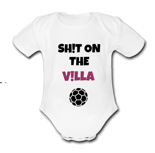 PSYCHOBABY SH!T ON THE VILLA BIRMINGHAM @CITY Strampler Baby Weste Grow Body FUSSBALL