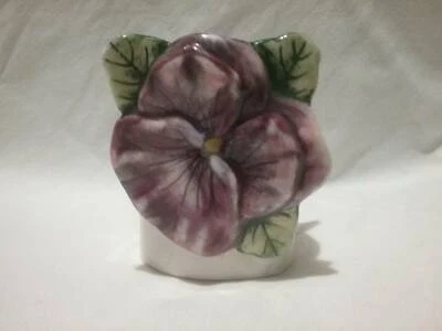 Pink Purple Pansy Vase Fine China Bud Vase Tooth Pick Holder
