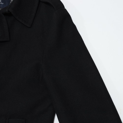 Burberry London Wool Black Double Breasted Coat Vintage - Picture 21 of 24