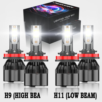 For Chevy Impala 2006-2013 4PC LED Headlight Bulbs High&Low Beam Combo Kit 6000K