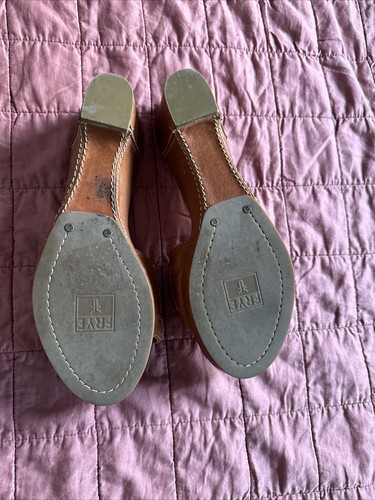 Sandalias Frye Isabelle Hebilla Cuero Marrón Cuña Slides, Mujer Talla 10M” - Imagen 7 de 14