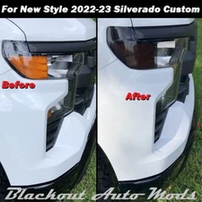 Headlight Side Marker Blackout Precut Vinyl Tint For 2022 Silverado Custom 1500 