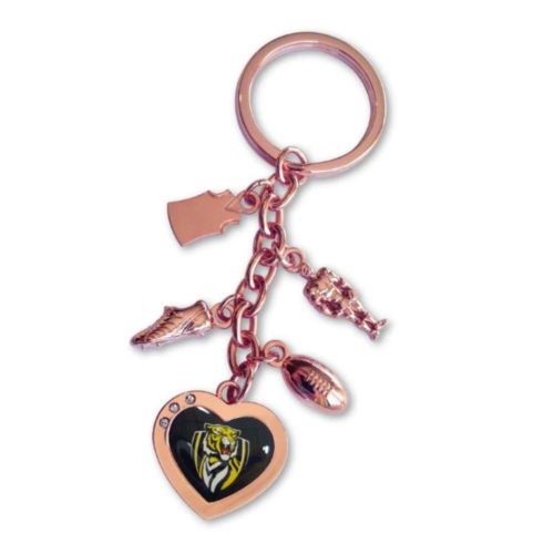 Richmond Tigers Official AFL Team Logo 7 Charms Keyring Mothers Day Christmas - Photo 1/1