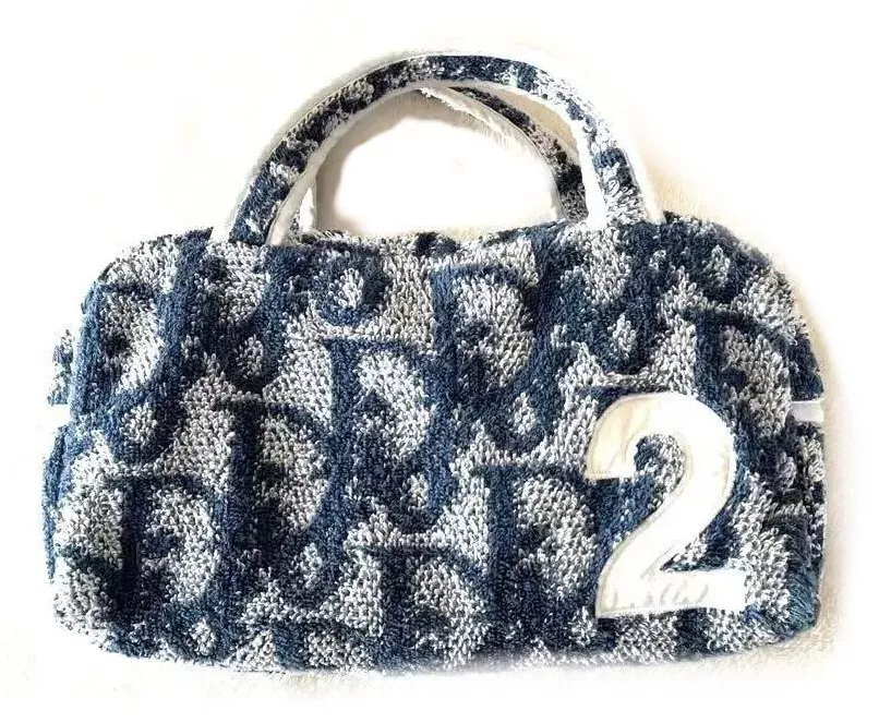 Sac à main Christian Dior Trotter Pile Mini Boston bleu W 25 cm vintage Japon moelleux
