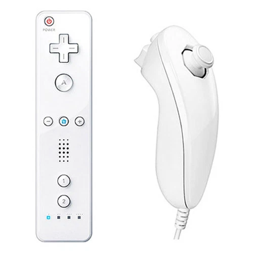 TEKDEALS White Remote Wiimote Nunchuck Controller Set Combo for Nintendo Wii Game
