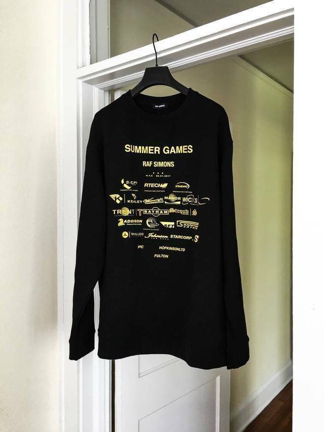 Raf Simons Oversized 'Summer Games' Sweatshirt Black size Raf Simons Oversized 'Summer Games' Sweatshirt Black size