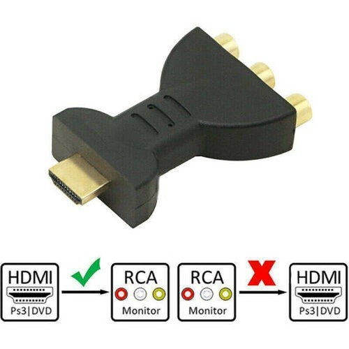 Adaptador convertidor de audio HDMI video AV compuesto para TV PC hembra macho a 3 RCA ∂ - Imagen 9 de 13