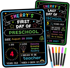 First Day of School Sign Board with Liquid Chalk Markers-11 X 14"