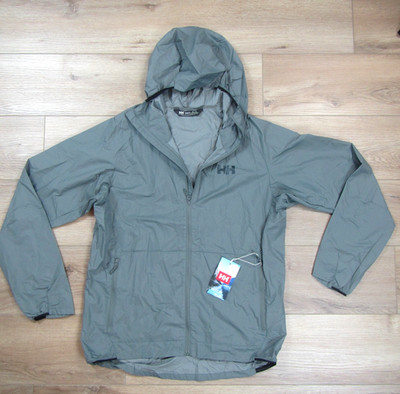 NEW HELLY HANSEN MENS ROAM WIND JACKET MEDIUM CACTUS GREY M LIGHTWEIGHT PACKABLE