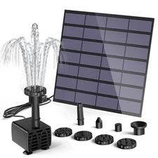 1.5W Solar Fountain Pump for Bird Baths, Ponds, and Gardens